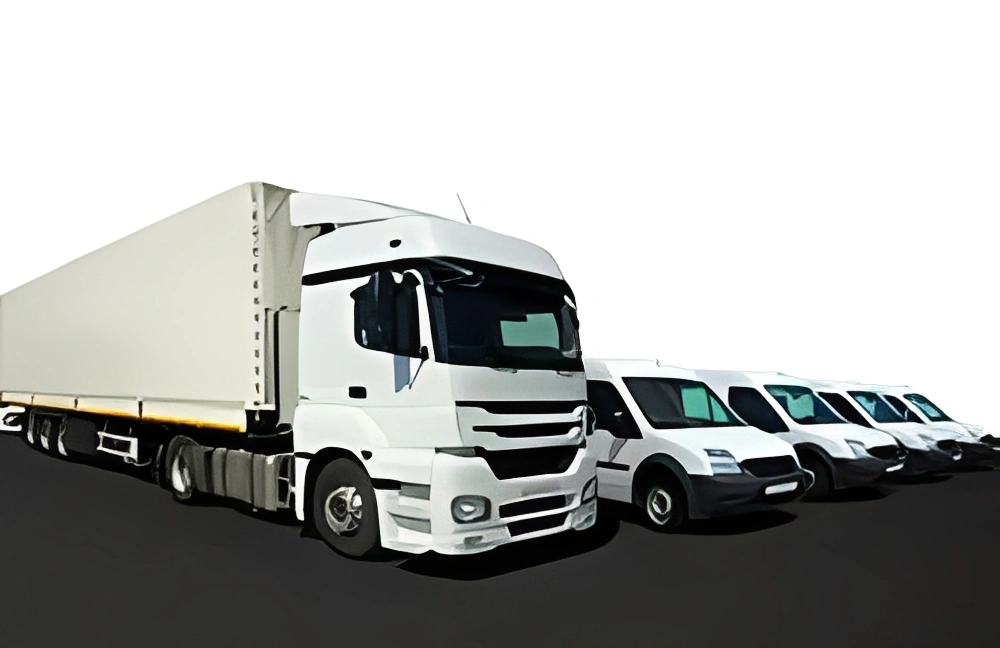 Lineup of delivery vehicles